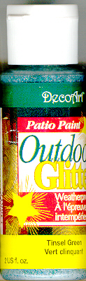DecoArt Patio Paint, Outdoor Glitter 2oz Tinsel Green